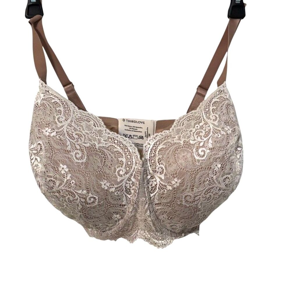 ThirdLove Lace Balconette Bra 38I Nude Beige Underwire NWT